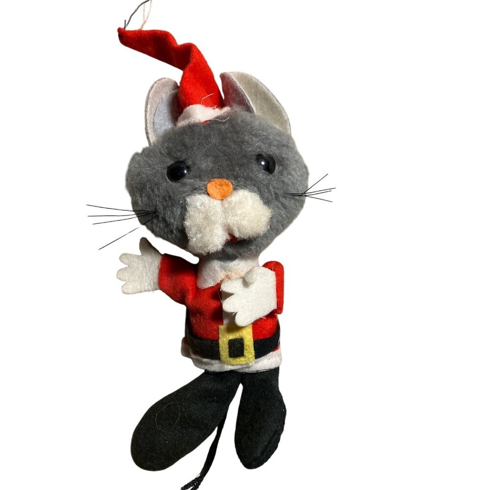 Christmas Mouse Ornament made in Japan  two teeth and a tail 8"